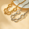 Women's Simple Casual Stainless Steel Necklace With 18K Gold Vacuum Plating And Geometric Pendant Design
