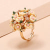 Women's Simple Ceramic Flower Ring Fashion Floral Statement Ring For Wholesale Jewelry