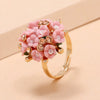Women's Simple Ceramic Flower Ring Fashion Floral Statement Ring For Wholesale Jewelry