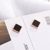 Women's Simple Classic Titanium Steel Earrings With Geometric Pattern And Electroplating Treatment