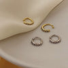 Women's Simple Cold Style Zircon Pearl Ear Clip Earrings With Geometric Design