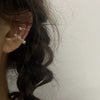 Women's Simple Cold Style Zircon Pearl Ear Clip Earrings With Geometric Design