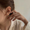 Women's Simple Cold Style Zircon Pearl Ear Clip Earrings With Geometric Design