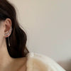 Women's Simple Cold Style Zircon Pearl Ear Clip Earrings With Geometric Design