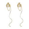 Women's Simple Cold Style Zircon Pearl Ear Clip Earrings With Geometric Design