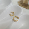 Women's Simple Cold Style Zircon Pearl Ear Clip Earrings With Geometric Design
