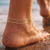 Women's Simple Copper Flower Pendant Anklet With Four Leaf Clover Geometric Design And Diamond Accented Foot Jewelry