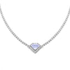 Women's Simple Copper Necklace With Colorful Heart Shaped Zircon Pendant And O Chain