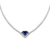 Women's Simple Copper Necklace With Colorful Heart Shaped Zircon Pendant And O Chain