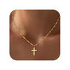 Women's Simple Copper Plated Cross Necklace With Regular Chain Electroplated Clavicle Pendant Jewelry