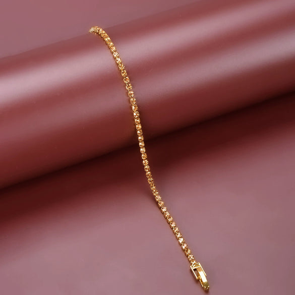 Women's Simple Copper Rhinestone Bracelet With Letter Pattern Fashion Jewelry Fine Crafted Bracelet