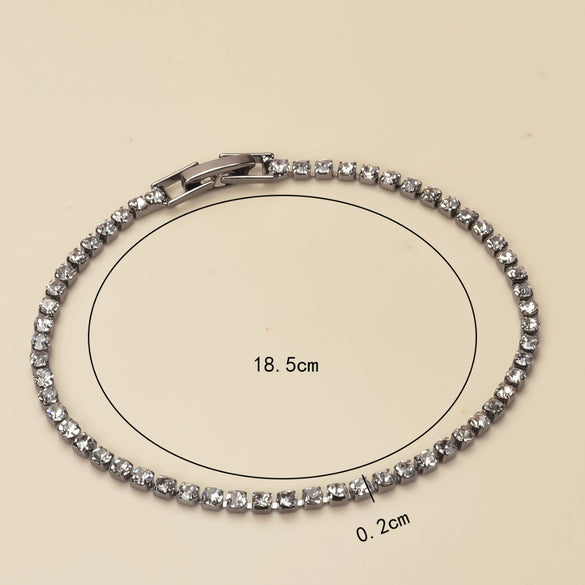 Women's Simple Copper Rhinestone Bracelet With Letter Pattern Fashion Jewelry Fine Crafted Bracelet