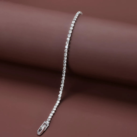 Women's Simple Copper Rhinestone Bracelet With Letter Pattern Fashion Jewelry Fine Crafted Bracelet