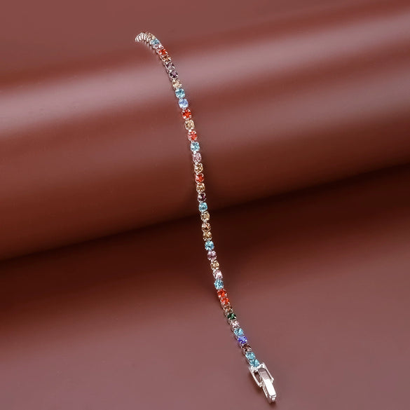 Women's Simple Copper Rhinestone Bracelet With Letter Pattern Fashion Jewelry Fine Crafted Bracelet
