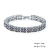Women's Simple Copper Zirconia Bracelet With Colorful Gemstone Heart Design Fashion Bridal Wedding Jewelry