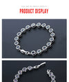 Women's Simple Copper Zirconia Bracelet With Colorful Gemstone Heart Design Fashion Bridal Wedding Jewelry