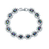 Women's Simple Copper Zirconia Bracelet With Colorful Gemstone Heart Design Fashion Bridal Wedding Jewelry