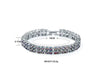 Women's Simple Copper Zirconia Bracelet With Colorful Gemstone Heart Design Fashion Bridal Wedding Jewelry