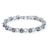 Women's Simple Copper Zirconia Bracelet With Colorful Gemstone Heart Design Fashion Bridal Wedding Jewelry