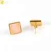 Women's Simple Crystal Pyramid Cone Earrings With Natural Stone Look Electroplated Fashion Jewelry