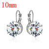 Women's Simple Crystal Zircon Drop Earrings In Environmental Protection Copper With Electroplated Six Claw Crown Geometric Design