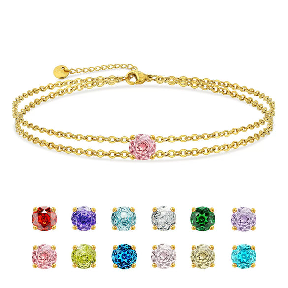 Women's Simple Double Layer Copper Bracelet With Geometric Shape Electroplated Casual Hand Jewelry Gift