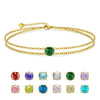 Women's Simple Double Layer Copper Bracelet With Geometric Shape Electroplated Casual Hand Jewelry Gift