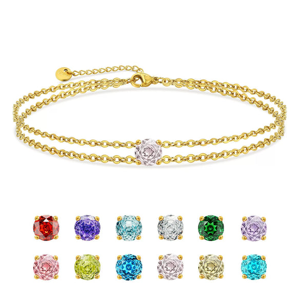Women's Simple Double Layer Copper Bracelet With Geometric Shape Electroplated Casual Hand Jewelry Gift