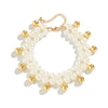 Women's Simple Doublelayer Geometric Imitation Pearl Anklet Made Of Plastic And Resin