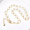 Women's Simple Enamel Heart Necklace With Electroplated Copper Water Wave Chain Fashion Jewelry