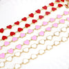 Women's Simple Enamel Heart Necklace With Electroplated Copper Water Wave Chain Fashion Jewelry