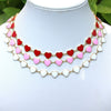 Women's Simple Enamel Heart Necklace With Electroplated Copper Water Wave Chain Fashion Jewelry