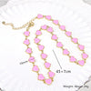 Women's Simple Enamel Heart Necklace With Electroplated Copper Water Wave Chain Fashion Jewelry