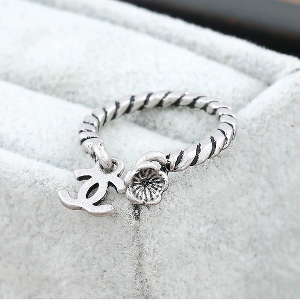 Women's Simple Fashion Adjustable Open Ring Alloy Drop Shape Dripping Oil Statement Ring