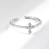 Women's Simple Fashion Cross Ring Copper With Small Zircon Inlay Geometric Style Electroplated