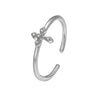 Women's Simple Fashion Cross Ring Copper With Small Zircon Inlay Geometric Style Electroplated