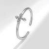 Women's Simple Fashion Cross Ring Copper With Small Zircon Inlay Geometric Style Electroplated