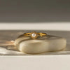 Women's Simple Fashion Geometric Silver 925 Sterling Silver Ring With Round Pearl And Zircon Electroplated