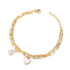 Women's Simple Fashion Pearl Stainless Steel Platinum Gold Bracelet