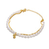 Women's Simple Fashion Pearl Stainless Steel Platinum Gold Bracelet