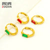 Women's Simple Fashion Square Zircon Inlaid 316L Stainless Steel 18K Gold Plated Geometric Earrings