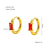 Women's Simple Fashion Square Zircon Inlaid 316L Stainless Steel 18K Gold Plated Geometric Earrings
