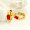 Women's Simple Fashion Square Zircon Inlaid 316L Stainless Steel 18K Gold Plated Geometric Earrings