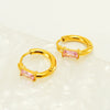 Women's Simple Fashion Square Zircon Inlaid 316L Stainless Steel 18K Gold Plated Geometric Earrings