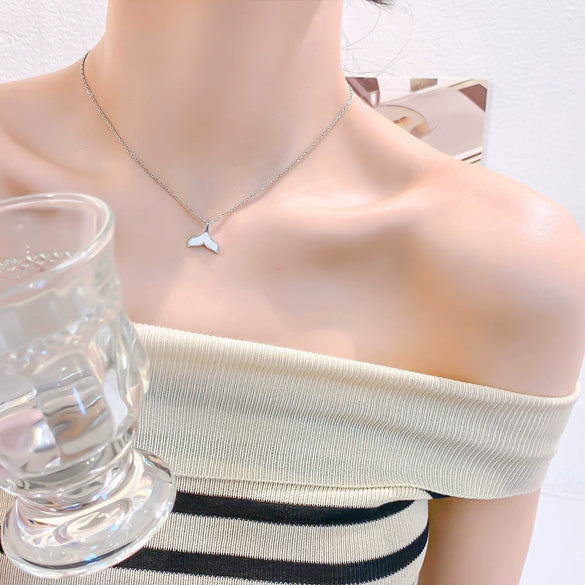 Women's Simple Fishtail Clavicle Chain Jewelry Copper Titanium Steel Geometric Electroplated