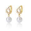Women's Simple Freshwater Baroque Pearl Earrings Copper Electroplated Geometric Style