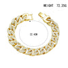 Women's Simple Full Rhinestone Cuban Chain Bracelet In Electroplated Zinc Alloy Personality Style Light Luxury Jewelry