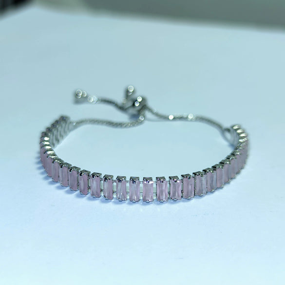 Women's Simple Geometric Adjustable Bracelet Copper Inlaid With Zircon Rhombus Design