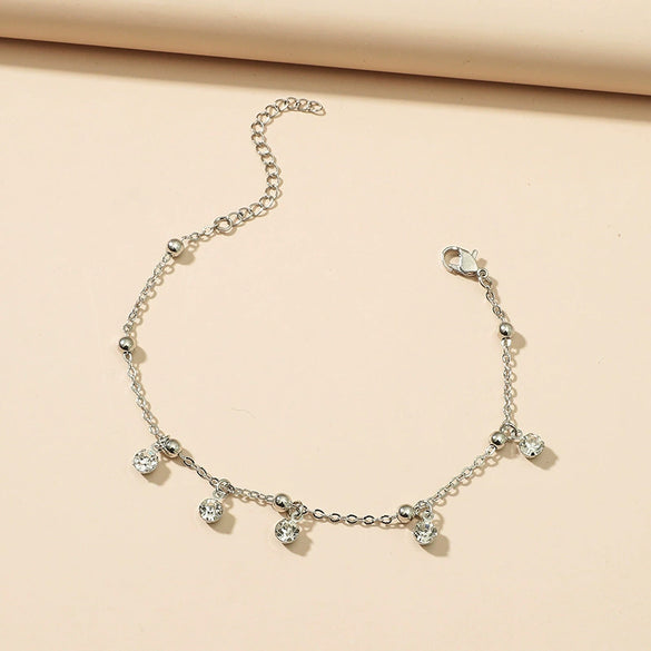 Women's Simple Geometric Alloy Anklet Natural Fashion Minimalist Uninlaid Anklet Trendy Versatile Jewelry