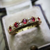 Women's Simple Geometric Alloy Ring With Inlaid Ruby Electroplated Fashion Jewelry
